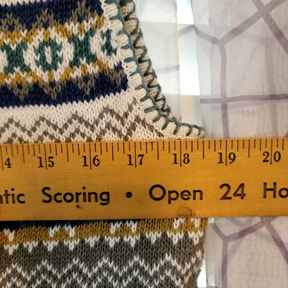 I.C. Isaacs 1990s Womens Knit Sweater Vest Small Fair Isle Vintage Deadstock New - Picture 7 of 8